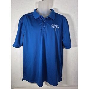 Affinity Michelob ULTRA Polo Shirt Mens Large Blue Short Sleeve Golf Performance